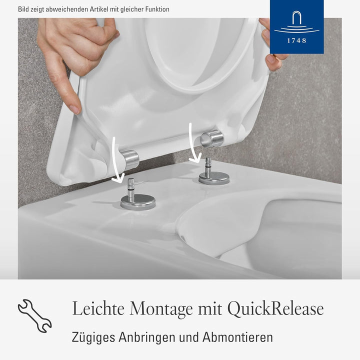 Villeroy & Boch WC-Sitz Subway 2.0 Compact - Toilettendeckel Weiss glänzend mit Absenkautomatik - Ab