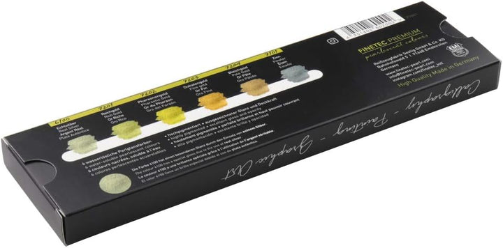 Finetec F7001 Metallfarbkasten, 6 deckende Premium Perlglanzfarben „Antique Tones“, 6 Farben, 1 Stüc
