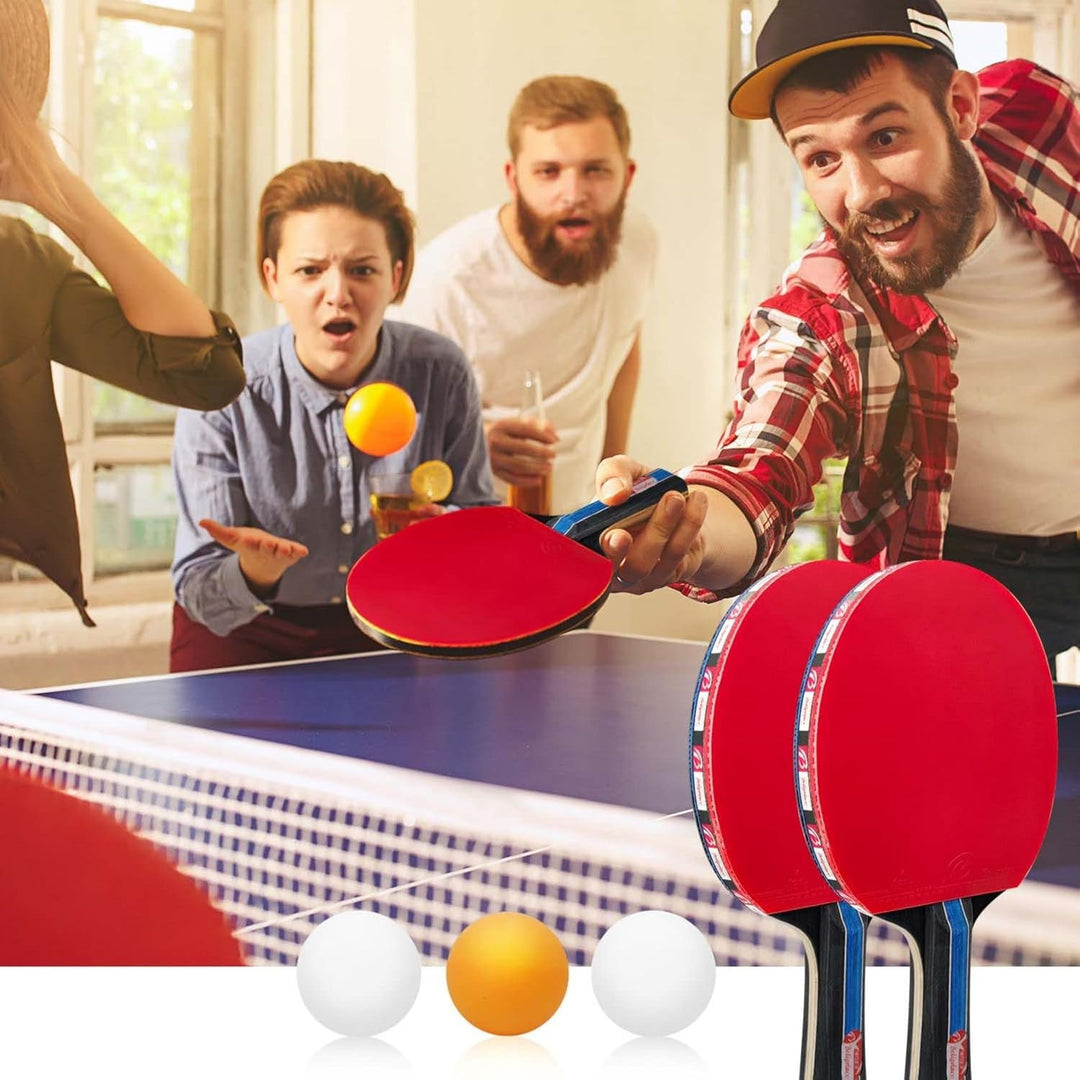 Baozun Tischtennisschläger Set, Tischtennis Set Tischtennis-Schläger mit 2 Tischtennisschlägern, 3 B