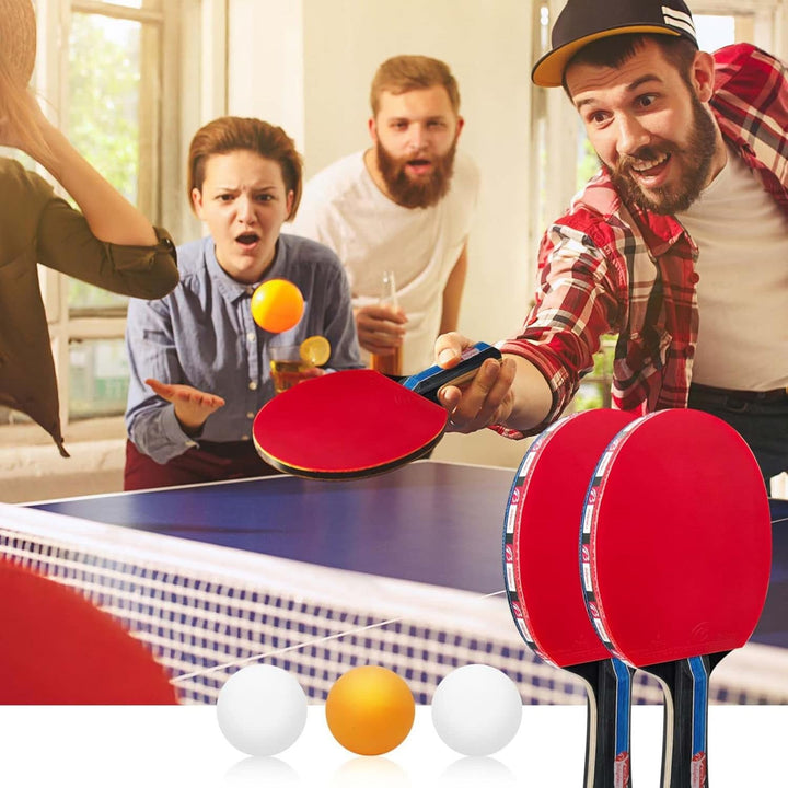 Baozun Tischtennisschläger Set, Tischtennis Set Tischtennis-Schläger mit 2 Tischtennisschlägern, 3 B