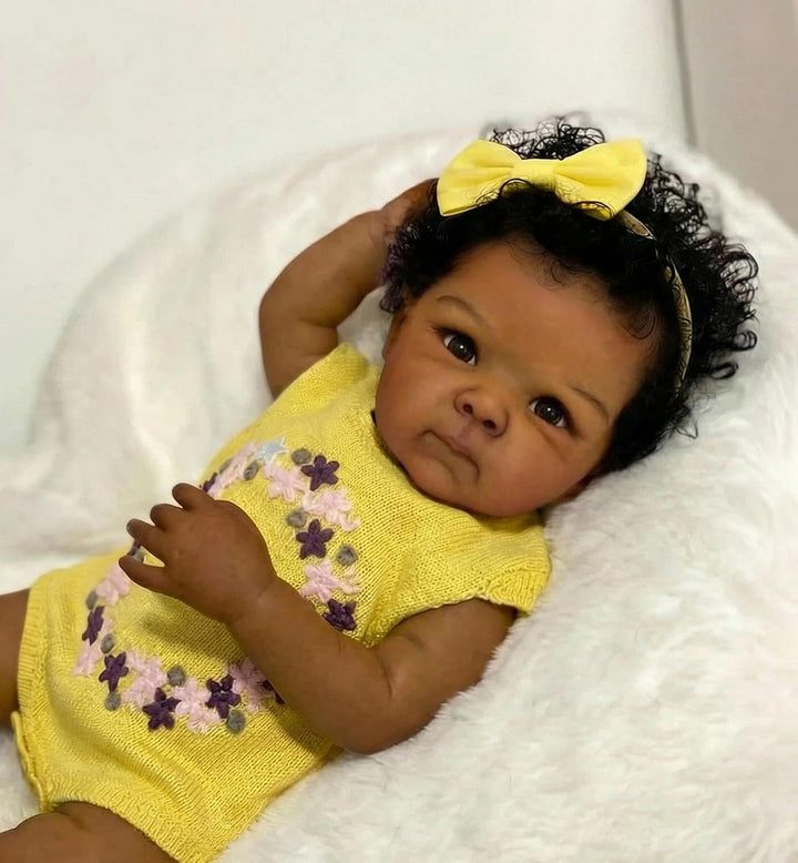 Zero pam Schwarze Reborn Baby Vollsilikon Lebensecht, Silikon Baby Mädchen, 45CM Babypuppen Wie Echt