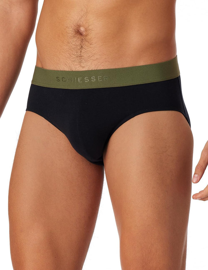 Schiesser Herren 3 PACK Slips Bio Baumwolle Multipack - 95/5 Organic S Sortiert 3_180193, S Sortiert