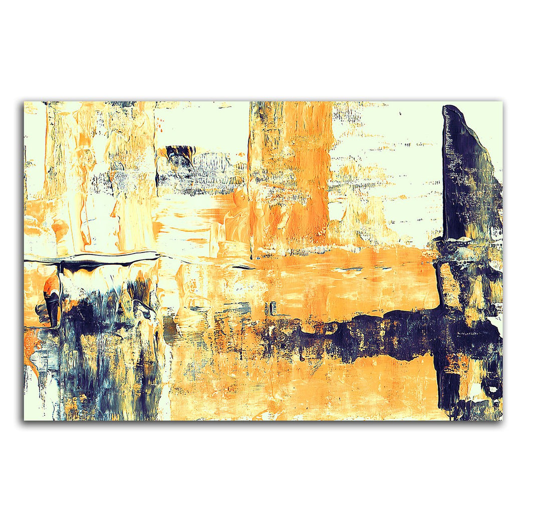 Paul Sinus Art 60x80cm Abstrakt001_Leinwandbild Abstrakte Kunst gelb weiss schwarz Kunstdruck auf Le