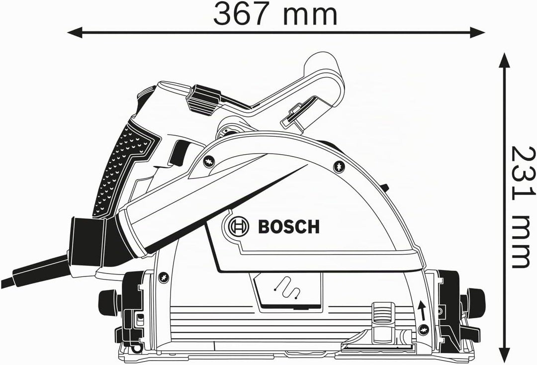 Bosch Professional Tauchsäge GKT 55 GCE (1.400 Watt, inkl. Kreissägeblatt Best for Wood, 165 mm Säge