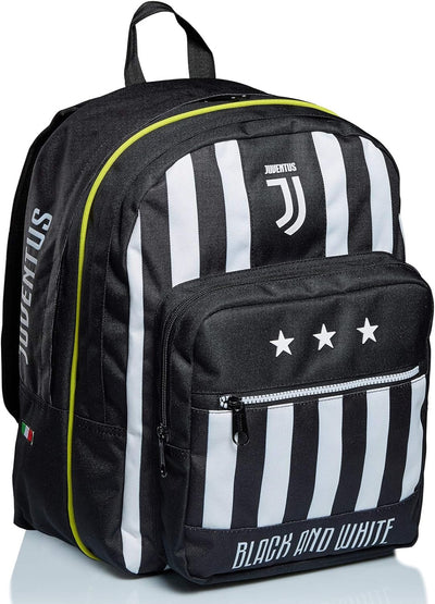 Seven Juventus Rucksack mit zwei Fächern, Best Match, Schwarz und Weiss, Schule & Freizeit Schwarz/W