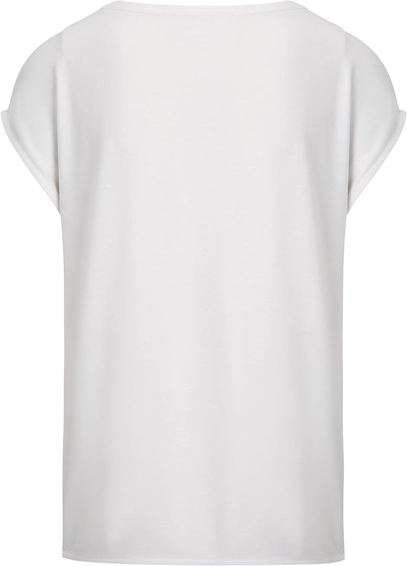 Tamaris Damen ALBONY Drop Shoulder Rundhalsausschnitt T-Shirt XS Bright White, XS Bright White