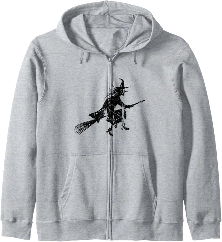 Hexendesign Halloween Geschenk Hexenhut Besenstiel Kapuzenjacke