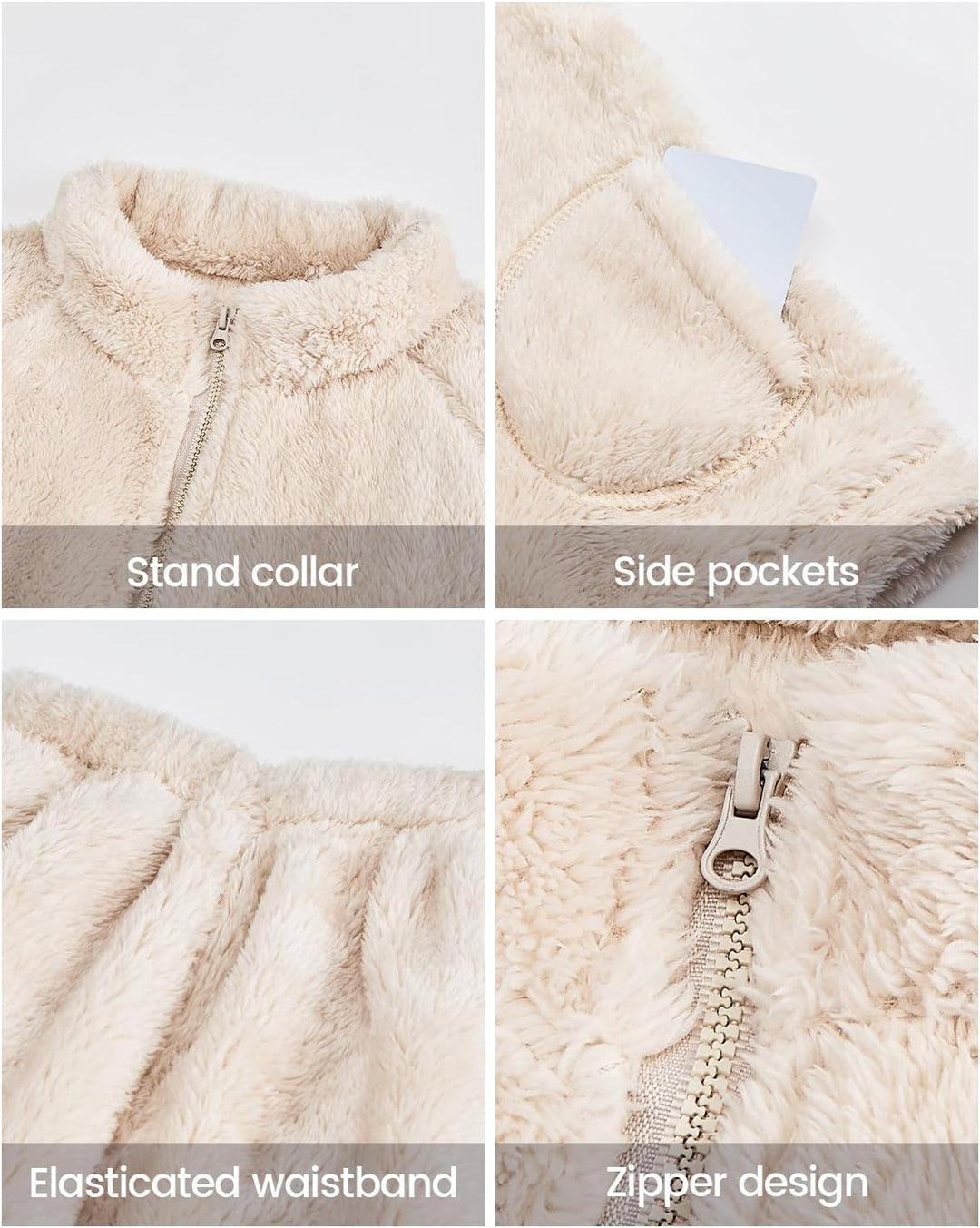 JiAmy Kinder Mädchen Outfit Set Winter Fleece 2 Stück Reissverschluss Langarm Oberteile Hose Sweatsh