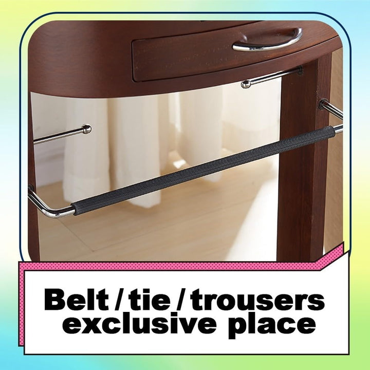 Alles Massivholz Herrendiener, Kleiderbutler Damendiener Garderobe mit Hosenbügel, Freistehender Kle