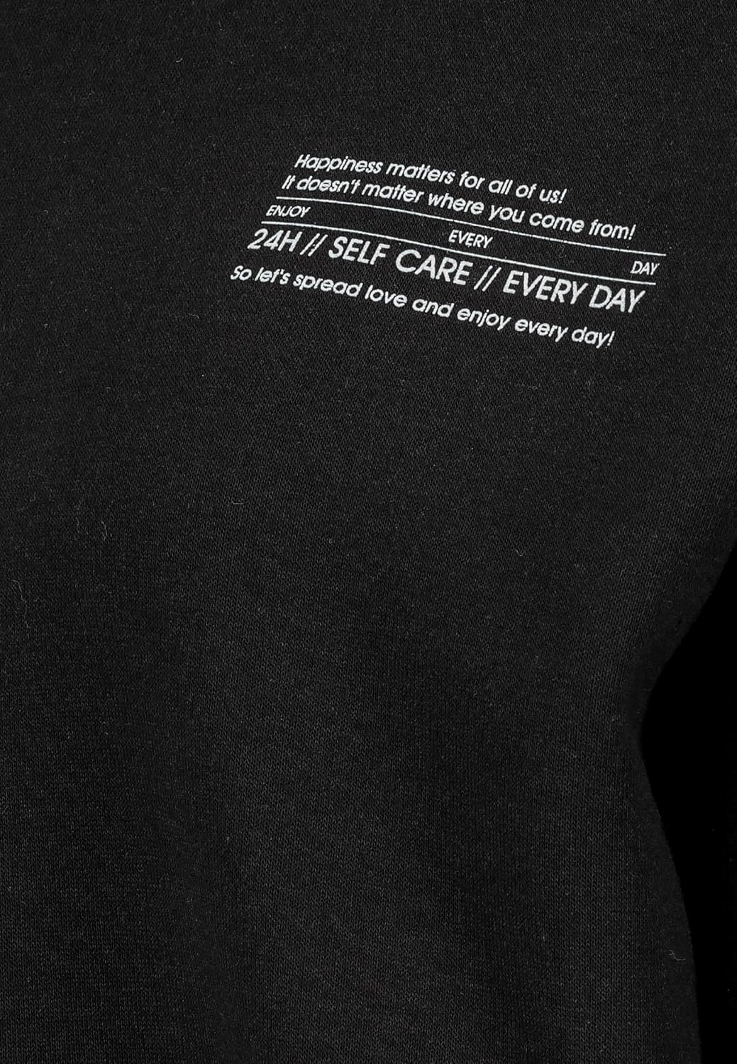 Sublevel Damen Basic Pullover Hoodie mit Mini-Print XS Schwarz, XS Schwarz