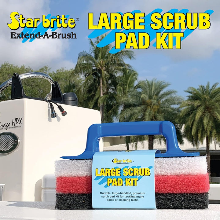 STAR BRITE Grosses Scrub Pad Kit - Griff mit 3 Unterschiedlich Strukturierten Pads