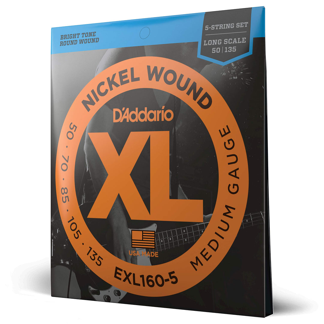 D'Addario E Bass Gitarrensaiten | Saiten E Bass | Bassgitarre Saiten | Saiten 5-Saiter E-Bass | DER