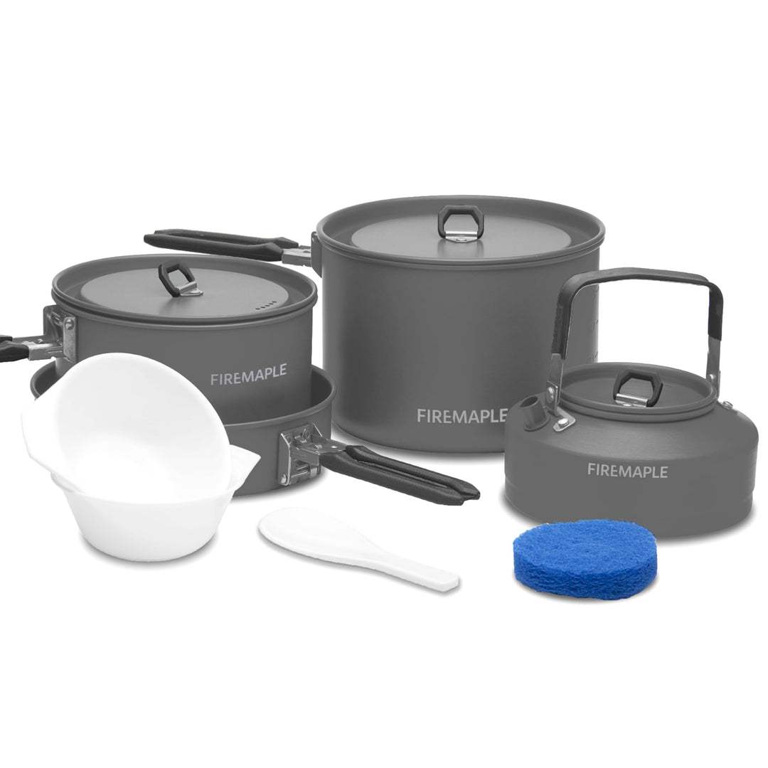Fire-Maple Feast Camping Geschirr Set aus Edelstahl und eloxiertem Aluminium Feast FEAST 4 Black, FE