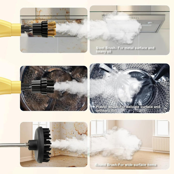 Dampfreiniger handgerät,2500W Hochdruckdampf Steam Cleaner, Steam Cleaner mit 3 Bürstenköpfen für Zu