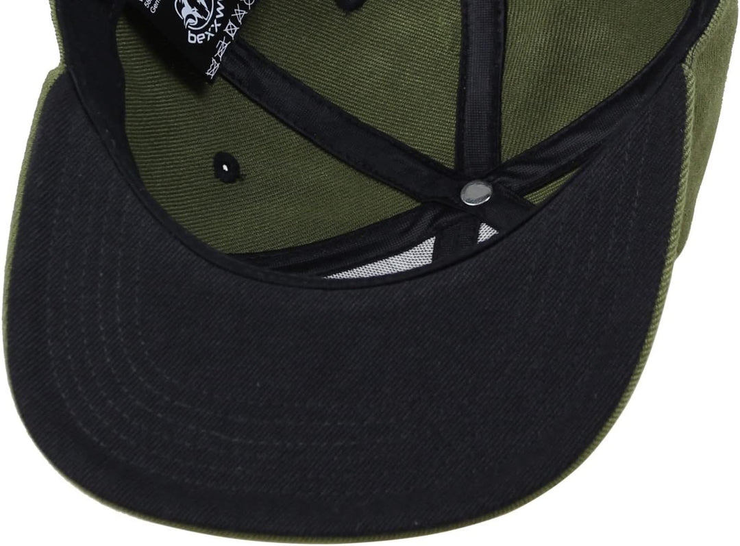 Bexxwell Snapback Cap Grün mit 3D-Stickerei in Schwarz (optimale Passform, Kappe, Green, Black, 3D-E