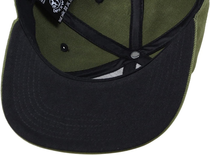 Bexxwell Snapback Cap Grün mit 3D-Stickerei in Schwarz (optimale Passform, Kappe, Green, Black, 3D-E
