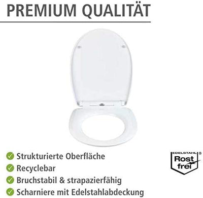 WENKO WC-Sitz Rope mit Relief, Strukturierte Oberfläche, Toilettendeckel mit Absenkautomatik, aus br