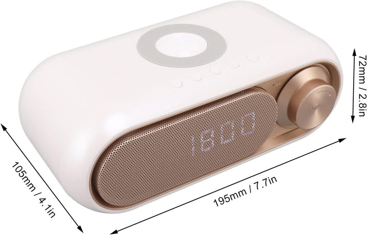 Digitaler Wecker, Radiowecker mit Kabellosem Laden -Lautsprecher LED Einfacher Moderner Digitaler We