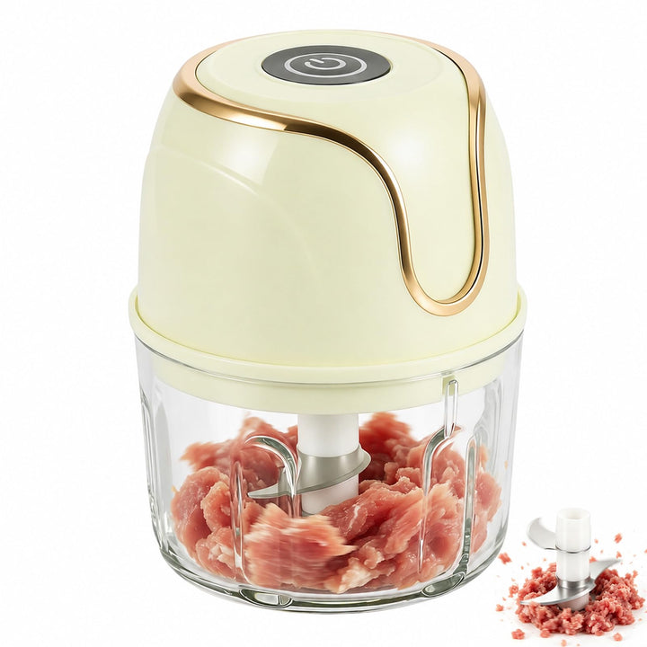 Zwiebel Zerkleinerer, Zerkleinerer Elektrisch Küche 350ml Kleiner Mixer 3 Edelstahlklingen Zerkleine