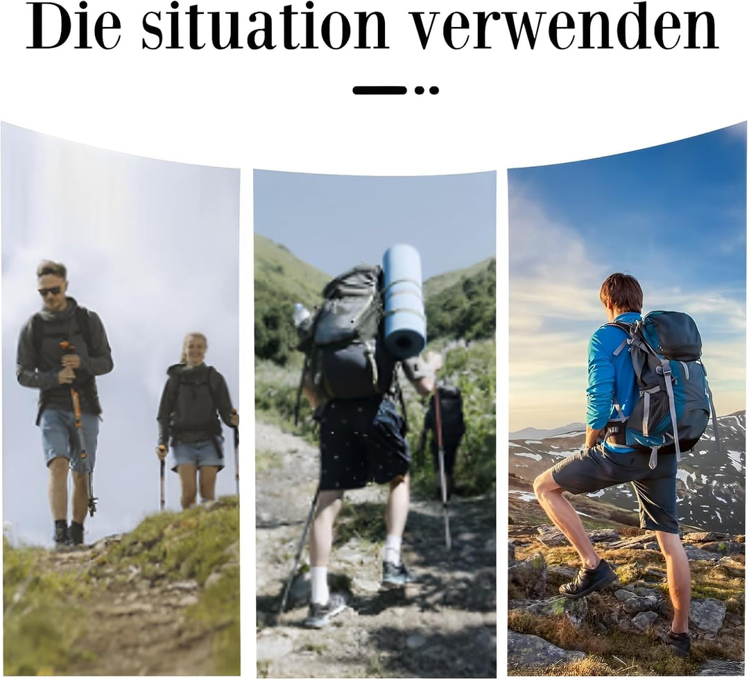 Teleskop Wanderstöcke faltbar (Aluminium) - 2er Set Ultraleicht 62-135cm verstellbar mit Korkgriff |