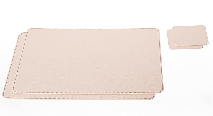 Nikalaz Platzsets und Untersetzer aus Recyceltem Leder, 2 Tischsets, Platzdeckchen 40x30 cm und Unte