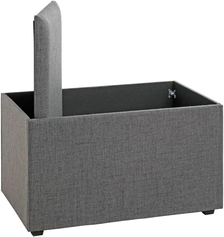HAKU Möbel Sitztruhe, MDF, anthrazit, B 65 x T 40 x H 42 cm anthrazit_Textil 65 x 40 x H 42 cm Anthr