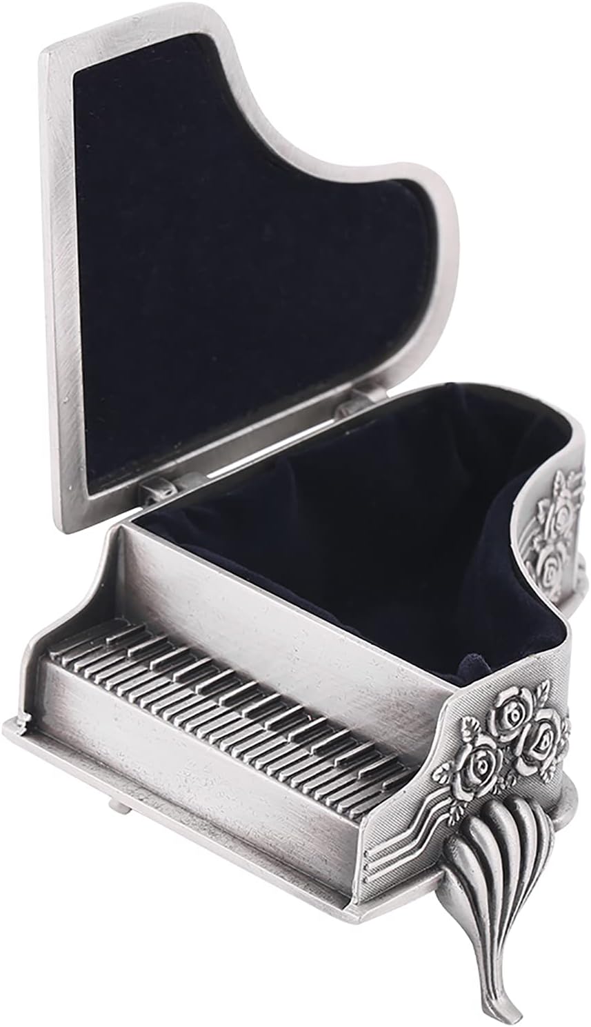 Vintage Metall Schmuck Box, Klavier geformte Schmuck Organizer Antike Zink Legierung Schmuck Fall Ri
