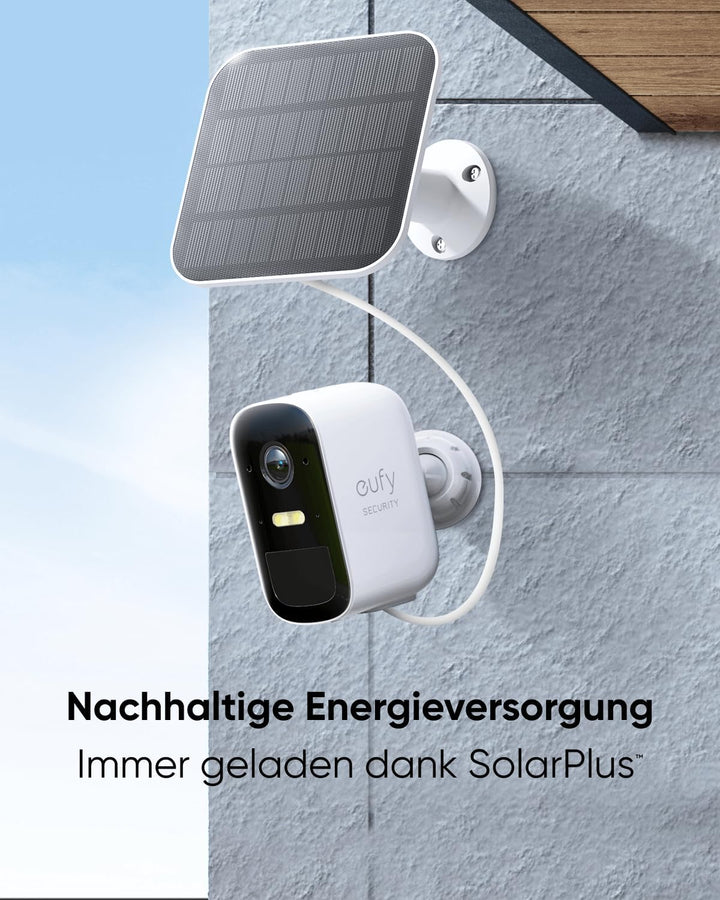 eufy Security eufyCam 2C Pro 2-Kamera-Set, Überwachungskamera Aussen Solar mit 2K Auflösung, HomeKit