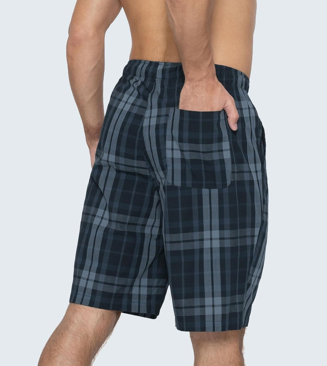 LAPASA Herren Pyjama Shorts mit Taschen, 2er Pack Pyjamahose Schlafshorts Baumwolle kurze Schlafanzu