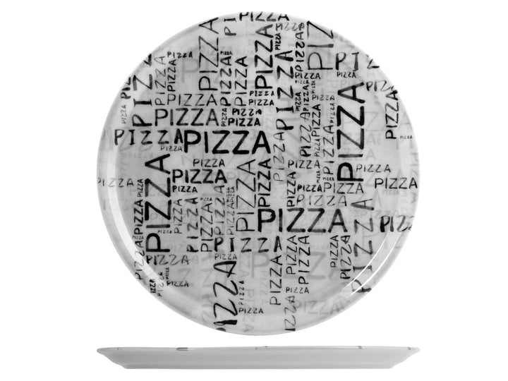 Saturnia 35763 Black&White Set aus 6 Pizzatellern, Porzellan, Sortiert, 33 cm