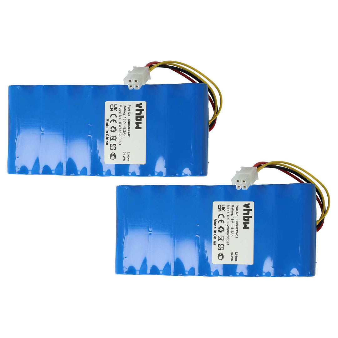 vhbw 2X Akku kompatibel mit Husqvarna Automower 320, 420 bis BJ 2019/2020, 330X Rasenroboter (5200mA