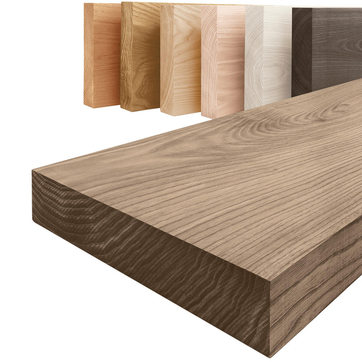LAMO Manufaktur Regal Holz massiv ohne Befestigung | Wand Regal 90 cm breit für Wohnzimmer, Küche, A