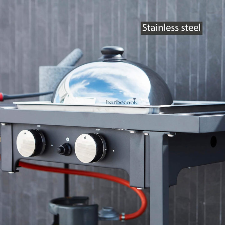 barbecook Olivia Profi Plancha Grillhaube aus Edelstahl, wetterfeste Garglocke zum Abdecken und Gare