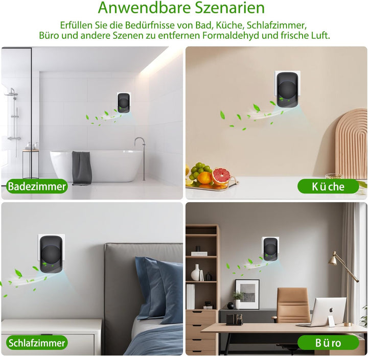 iDiskk Tragbarer Mini-Luftreiniger für Zuhause, Plug-in-Luftreiniger, geeignet für Schlafzimmer, Hau
