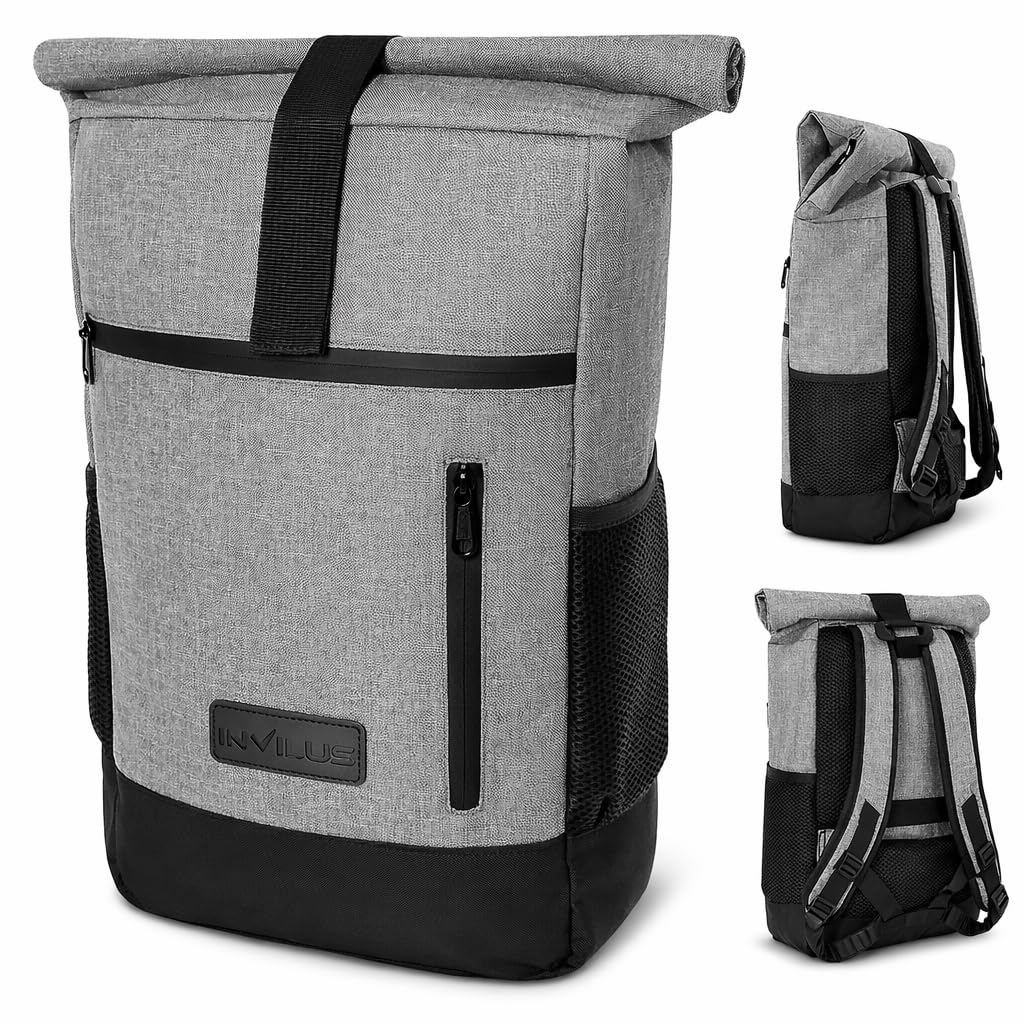 Rolltop Rucksack Damen und Herren aus Recycelten Plastikflaschen | Rucksack Uni | Laptop Rucksack |