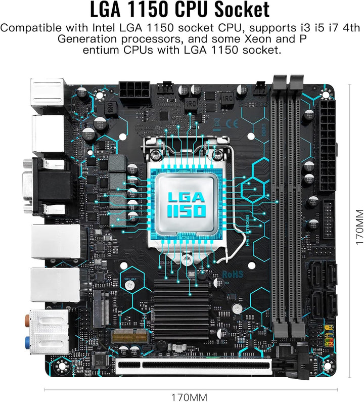 SHANGZHAOYUAN H97 Strong LGA 1150 Mainboard für Intel Core i7/i5/i3/E3 Prozessor der 4. Generation (