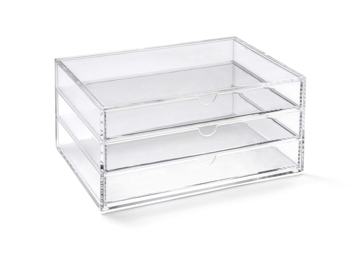 OSCO A3277 Magazin mit 3 Schubladen aus klarem Acryl, Gross, durchsichtig 16.6T x 23.3B x 11.4H cm (