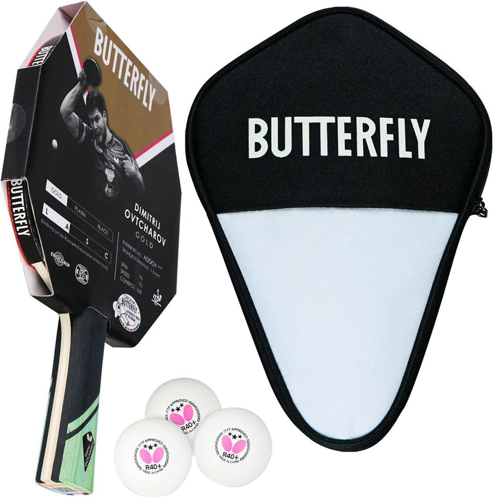 Butterfly® Dimitrij Ovtcharov Gold Tischtennisschläger | Neue Eva-Technologie | ITTF zertifizierter