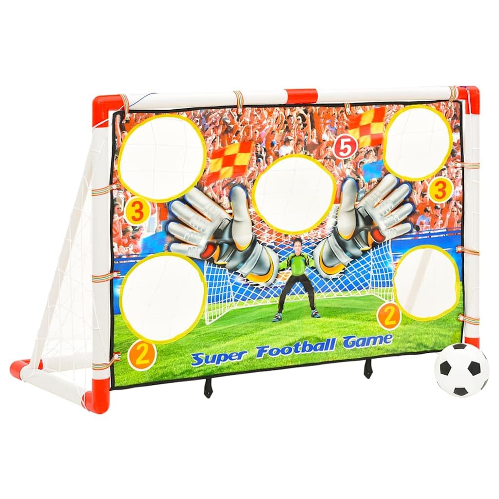 vidaXL Fussballtor Set mit Torwand Fussball Netz Pumpe 4 Erdspiessen Kinder Fussballnetz Fussballtor