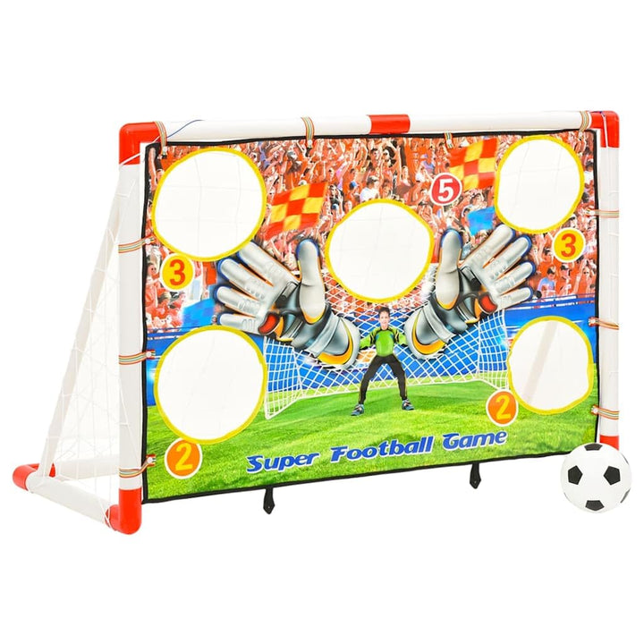 vidaXL Fussballtor Set mit Torwand Fussball Netz Pumpe 4 Erdspiessen Kinder Fussballnetz Fussballtor