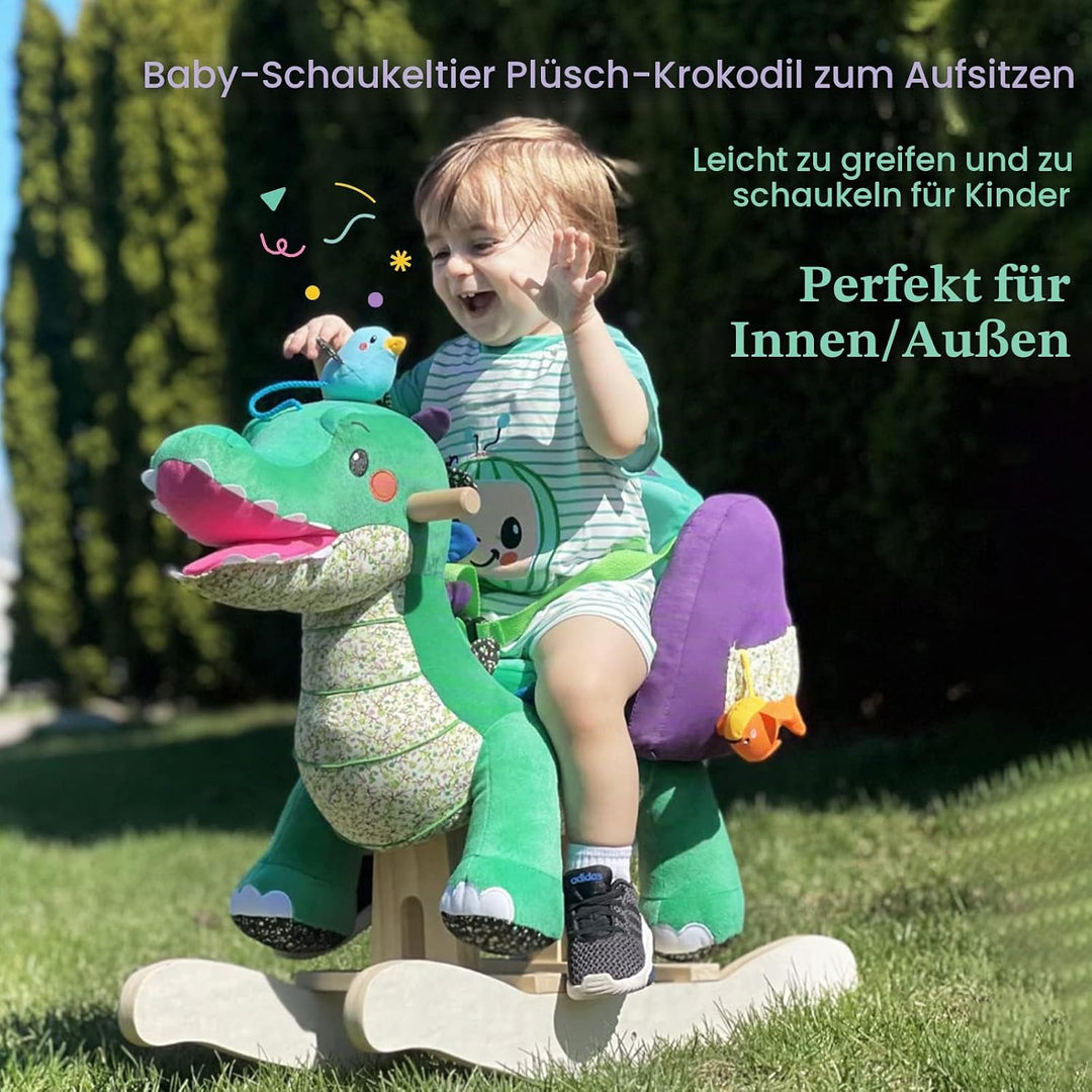 labebe - Wippe für Kinder, Holzpferd, Schaukelpferd für den Aussenbereich, Kinder, Schaukeltier für
