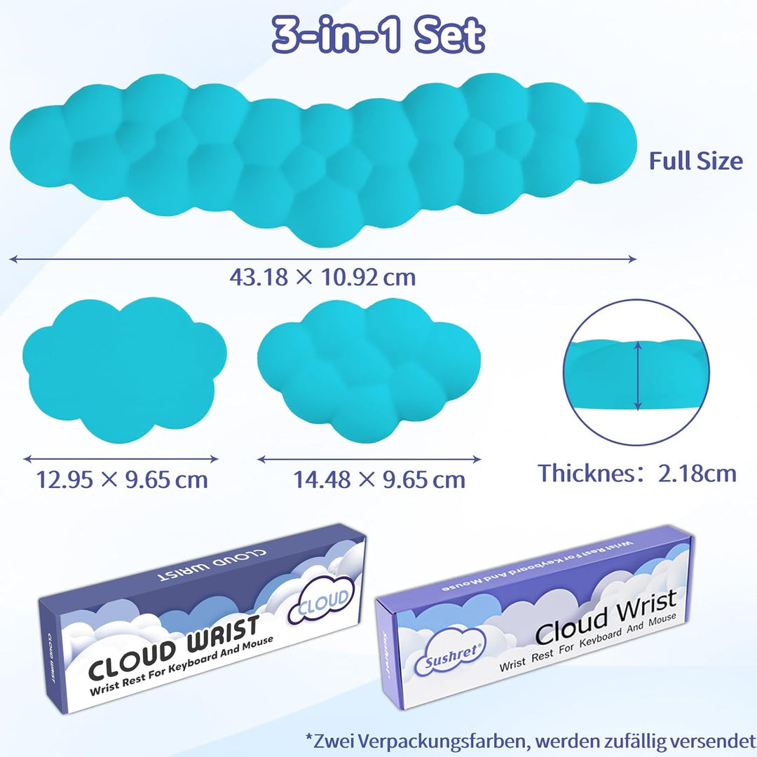 Sushret Handballenauflage Tastatur Wolke, Ergonomische Handauflage Mit PU Leder Memory Schaum, Cloud