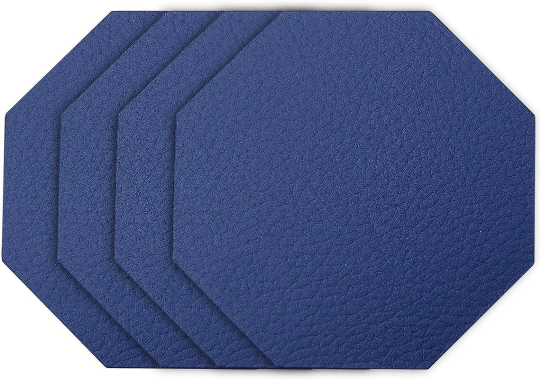 Nikalaz Platzsets und Untersetzer (4er set), recyceltem Leder, Platzdeckchen 40 x 30 cm und Unterset