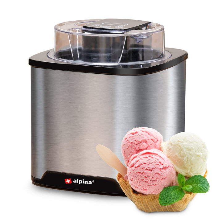 alpina Eismaschine - Softeismaschine - Geeignet für Eiscreme, Gelato, Gefrorener Joghurt und Sorbet