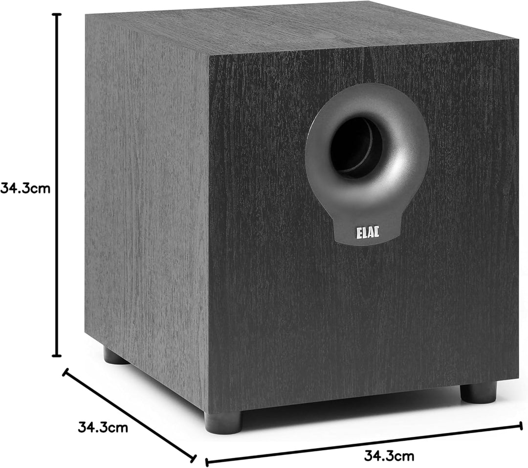 ELAC Debut Subwoofer S10.2, aktiver Lautsprecher für die Musikwiedergabe über Stereo-Anlage, idealer