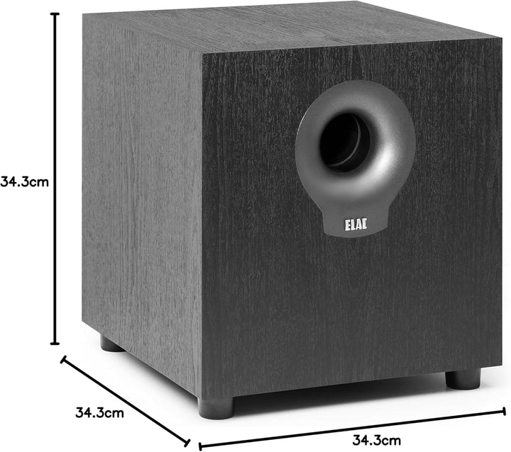 ELAC Debut Subwoofer S10.2, aktiver Lautsprecher für die Musikwiedergabe über Stereo-Anlage, idealer