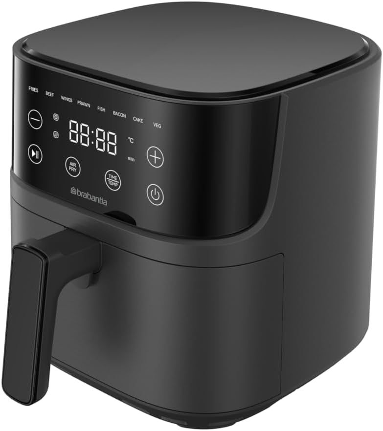 Brabantia Airfryer, XL, 4 Liter, 1700 Watt, 80–200°C, PFAS-frei, für 4 Personen, 8 Kochprogramme, Di