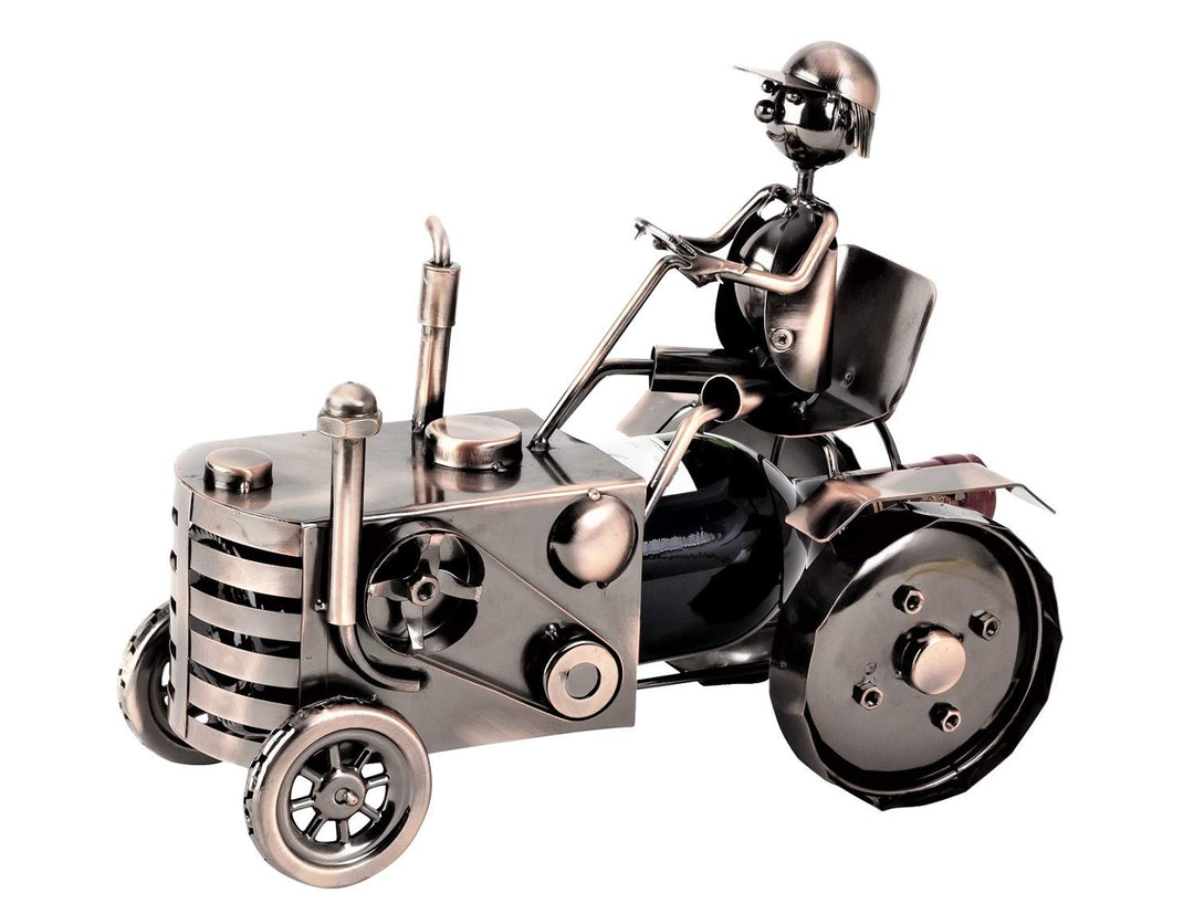 Geschenkestadl Flaschenhalter Wein Traktor Metall Flaschenständer