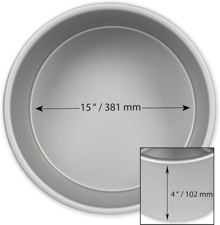 PME Runde Backform aus eloxiertem Aluminium, 381 x 102 mm, 38.1 cm 38 x 38 x 10 cm, 38 x 38 x 10 cm