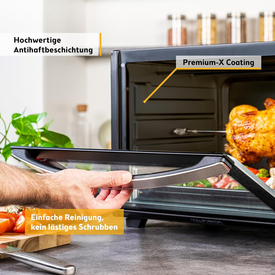 TZS First Austria Minibackofen, 45L, 2000 Watt, Digitalanzeige, kompakter Elektroofen für den Tischg